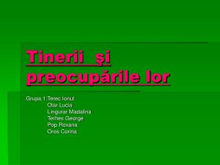 tinerii i preocup rile lor