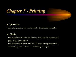 Chapter 7 - Printing
