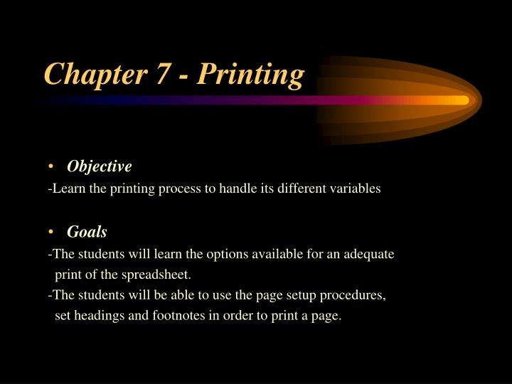 chapter 7 printing