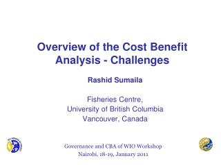 Overview of the Cost Benefit Analysis - Challenges