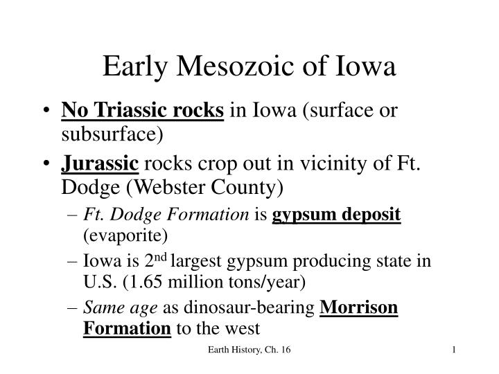 early mesozoic of iowa