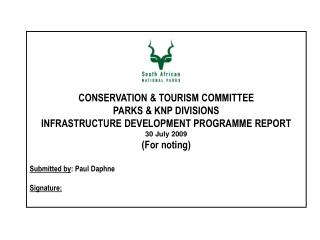 CONSERVATION &amp; TOURISM COMMITTEE PARKS &amp; KNP DIVISIONS