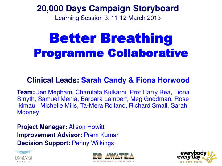 20 000 days campaign storyboard learning session 3 11 12 march 2013