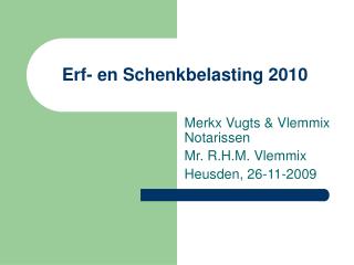 erf en schenkbelasting 2010