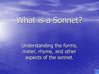 What is a Sonnet?