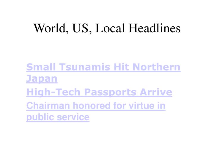 world us local headlines
