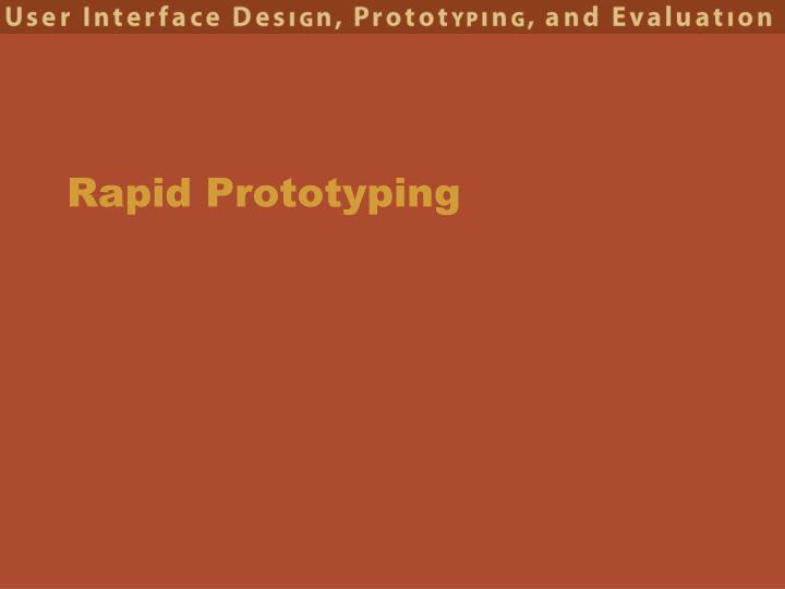 rapid prototyping