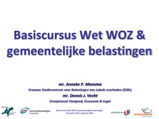 basiscursus wet woz gemeentelijke belastingen