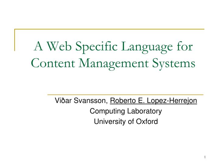a web specific language for content management systems
