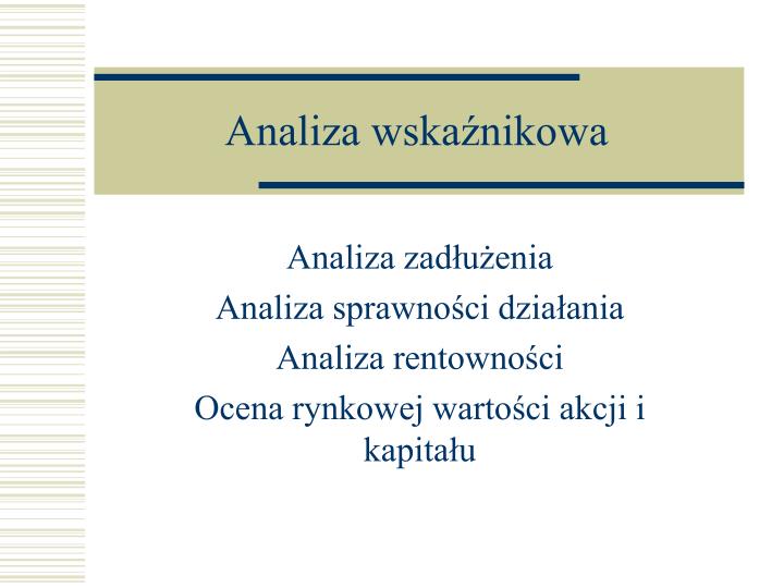 analiza wska nikowa