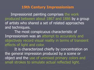 19th Century Impressionism