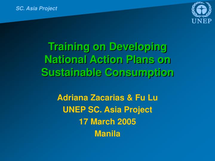 training on developing national action plans on sustainable consumption