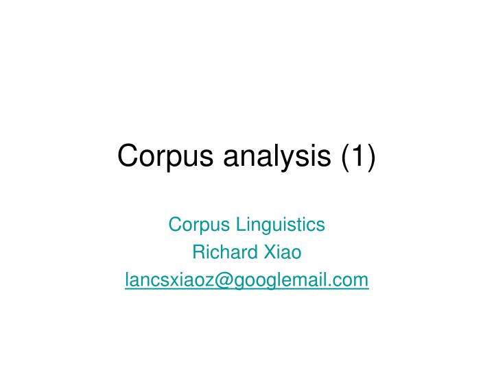 corpus analysis 1