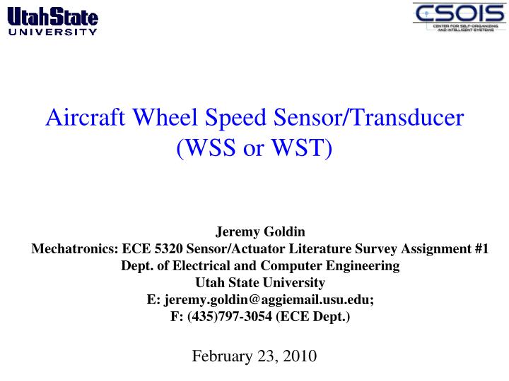 aircraft wheel speed sensor transducer wss or wst