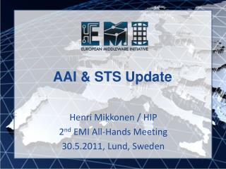 AAI &amp; STS Update