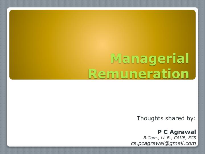 managerial remuneration