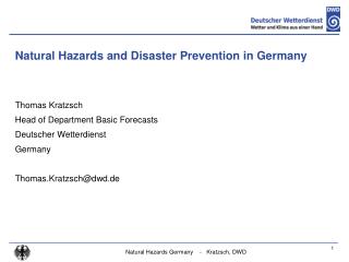 Natural Hazards and Disaster Prevention in Germany