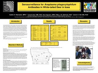 Serosurveillance for Anaplasma phagocytophilum Antibodies in White-tailed Deer in Iowa