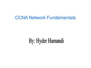 CCNA Network Fundamentals