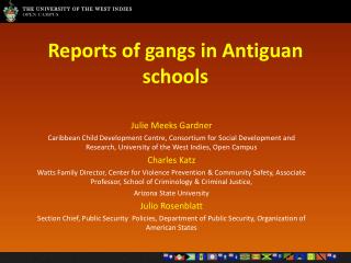Reports of gangs in Antiguan schools