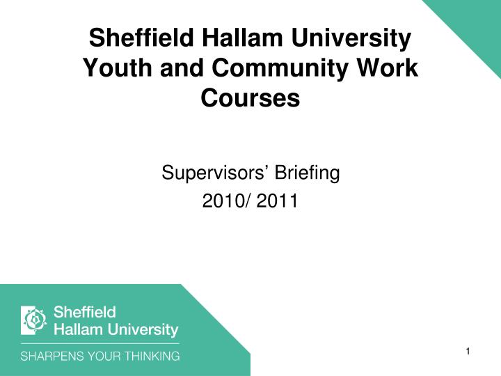 sheffield hallam university youth and community work courses