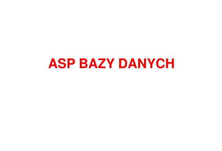 asp bazy danych