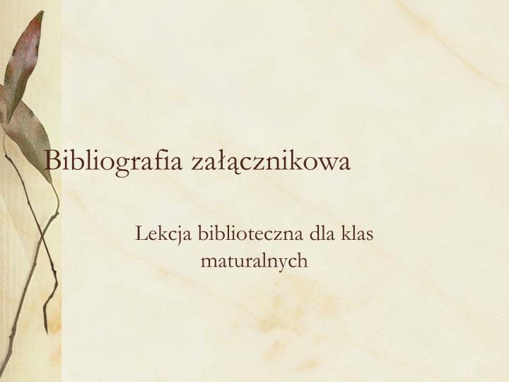 bibliografia za cznikowa