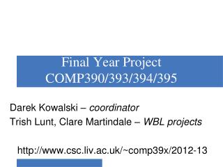 Final Year Project COMP390/393/394/395