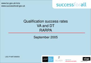 Qualification success rates VA and DT RARPA September 2005