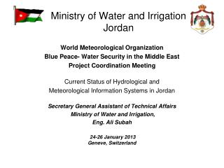 Ministry of Water and Irrigation Jordan