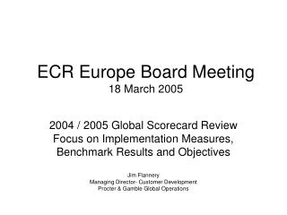 ECR Europe Board Meeting 18 March 2005