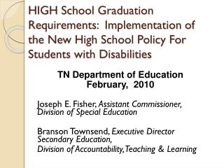 TN Department of Education February, 2010