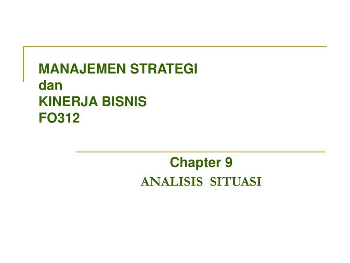 manajemen strategi dan kinerja bisnis fo312