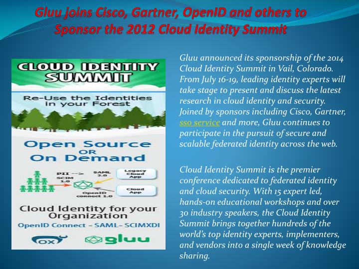 gluu joins cisco gartner openid and others to sponsor the 2012 cloud identity summit