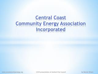 Central Coast Community Energy Association Incorporated