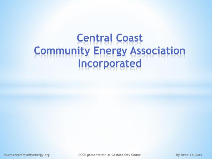 central coast community energy association incorporated