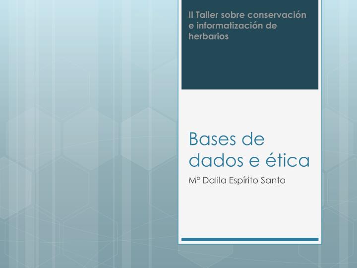 bases de dados e tica