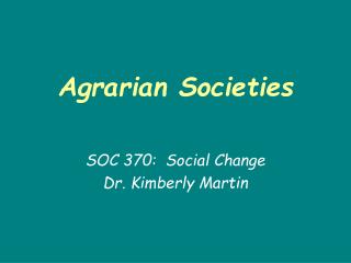 Agrarian Societies