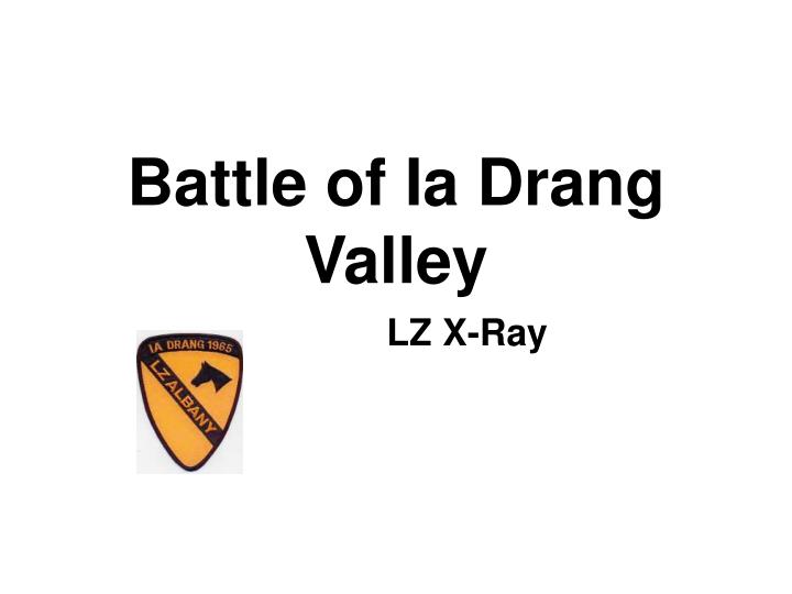 battle of ia drang valley