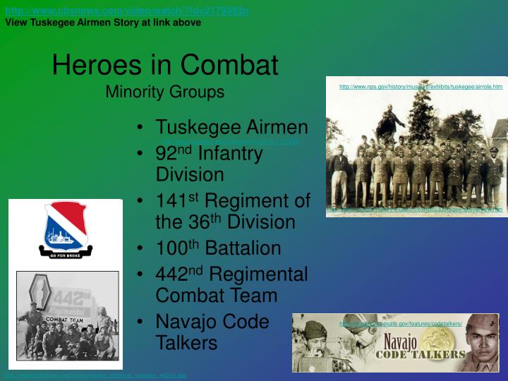 heroes in combat minority groups