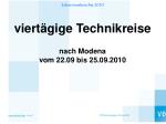 viertägige Technikreise nach Modena vom 22.09 bis 25.09.2010 - slide 1