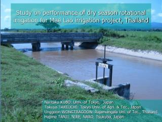 Study on performance of dry season rotational irrigation for Mae Lao irrigation project, Thailand