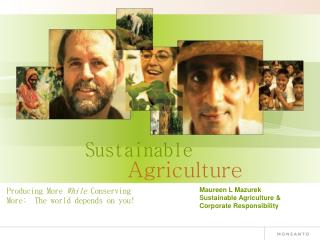Maureen L Mazurek Sustainable Agriculture &amp; Corporate Responsibility