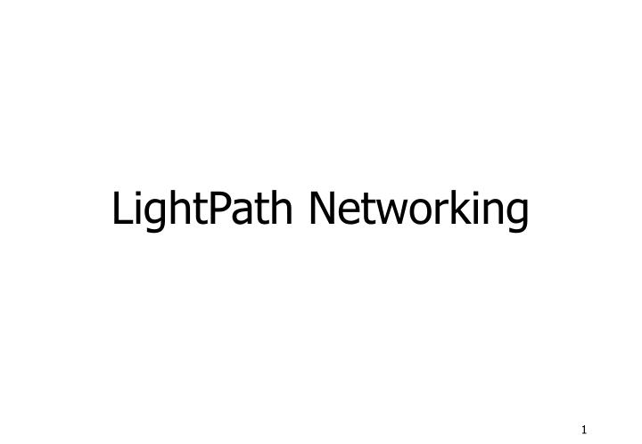 lightpath networking
