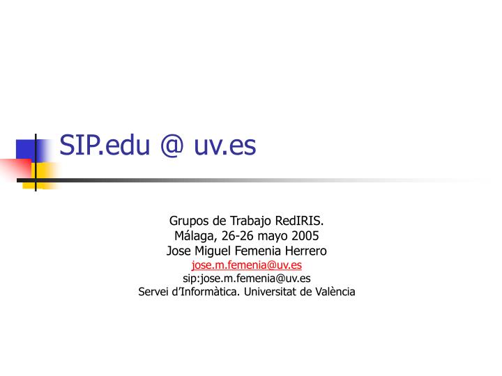 sip edu @ uv es