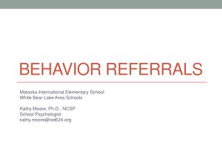 Behavior Referrals