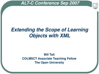 Extending the Scope of Learning Objects with XML