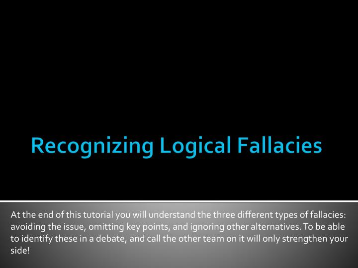 recognizing logical fallacies