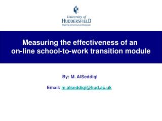 Measuring the effectiveness of an on-line school-to-work transition module