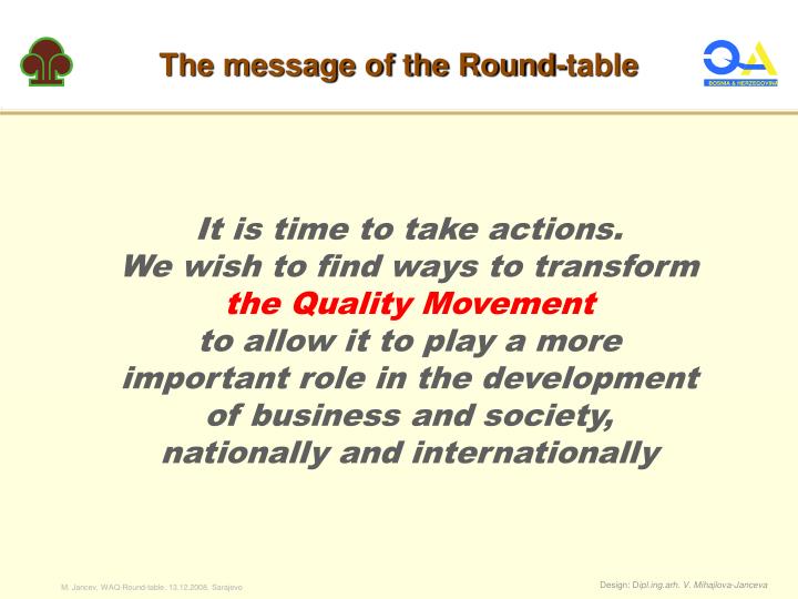 the message of the round table